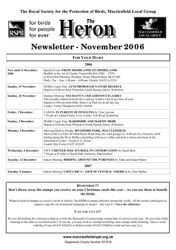 Newsletter - November 2006 - Macclesfield RSPB