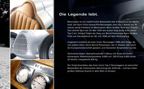 der legendäre Auto Union Rennwagen als 1: 2-Modell.