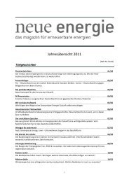 Jahresübersicht 2011 - Neue Energie