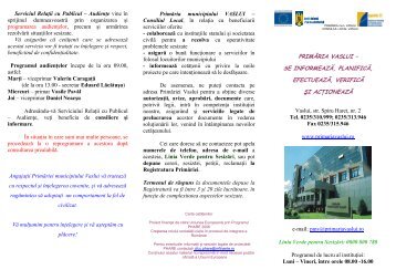 carta cetatenilor - Primăria Municipiului Vaslui