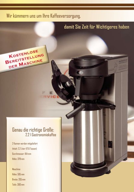 Kaffee Pumpkannen System - Kaffee Büroservice