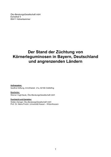 Der Stand der Züchtung von Körnerleguminosen in Bayern - Naturland