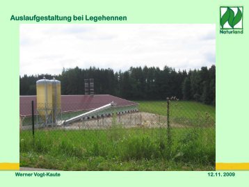 Auslaufgestaltung bei Legehennen - Naturland