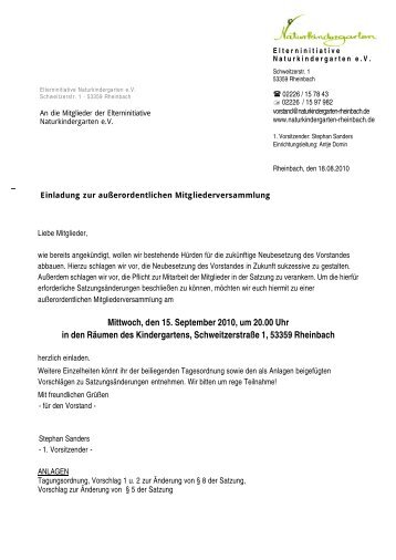 15.09.10 - Elterninitiative Naturkindergarten e.V. Rheinbach