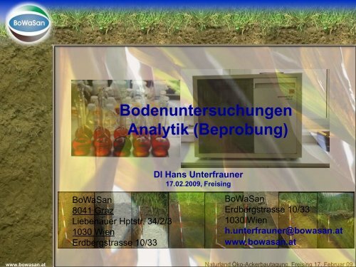 Hans Unterfrauner Ã¢ÂÂ Bodenuntersuchungen Analytik - Naturland