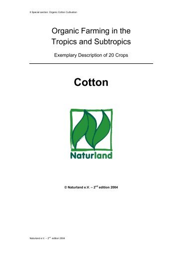 Organic Farming in the Tropics and Subtropics: Cotton - Naturland