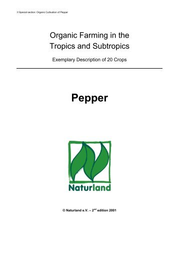 Organic Farming in the Tropics and Subtropics: Pepper - Naturland