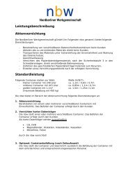 Leistungsbeschreibung - nbw Nordberliner Werkgemeinschaft gGmbH