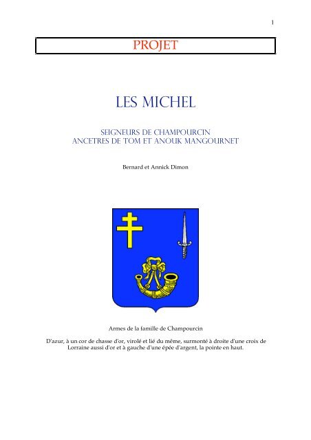 Les Michel - PAGES GENEALOGIqueS d'ANNICK et Bernard DIMON