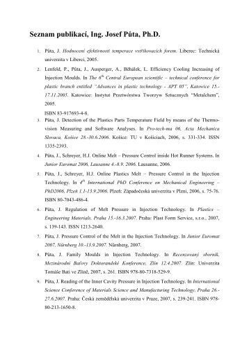 Seznam publikací, Ing. Josef Půta, Ph.D. - Technická univerzita v ...