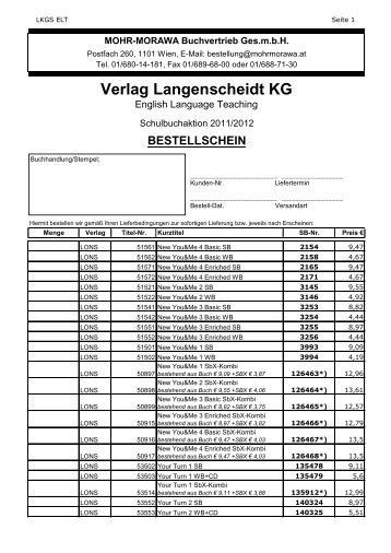 Verlag Langenscheidt KG - bei Mohr Morawa Buchvertrieb GmbH