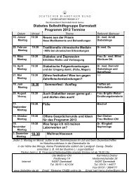 Diabetes Selbsthilfegruppe Darmstadt Programm 2012 Termine 18.30