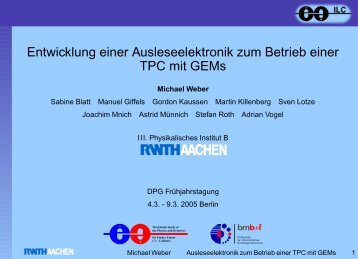 Michael Weber - Server der Fachgruppe Physik der RWTH Aachen