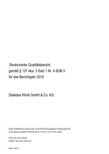 Qualitätsbericht 2010 - Diabetes Zentrum Mergentheim