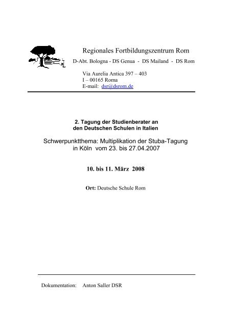 10. bis 11. März 2008 - Deutsche Schule Rom