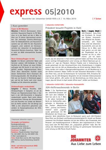 express 05|2010 – Newsletter der Johanniter-Unfall-Hilfe eV