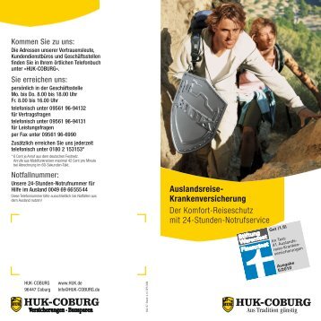 Auslandsreise- Krankenversicherung Der Komfort-Reiseschutz mit ...