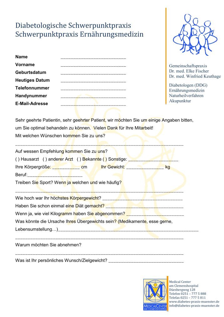 Gesundheitsfragebogen Zur Begutachtung Im ärztlichen Dienst Richtig Ausfüllen ANAMNESE: GESUNDHEITSFRAGEBOGEN Für eine an Ihren