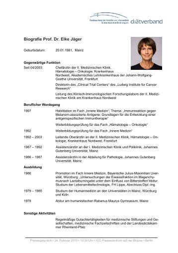 Download: Lebenslauf Prof. Dr. Elke Jäger