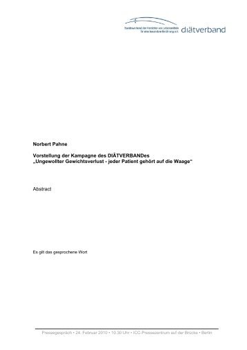 Download: Abstract Norbert Pahne - Diätverband eV