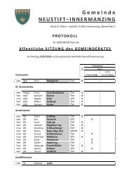 PROTOKOLL - Neustift-Innermanzing