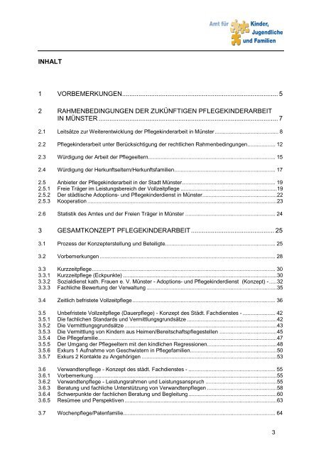 Bericht Gesamtkonzept Pflegekinderarbeit in Münster - Moses Online