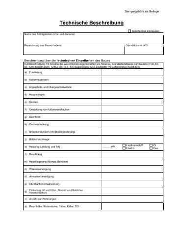 Technische Beschreibung - Strasswalchen