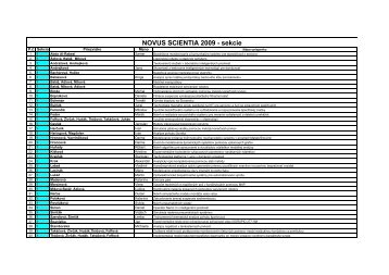 Sekcie tabulka - k 20.10.2009