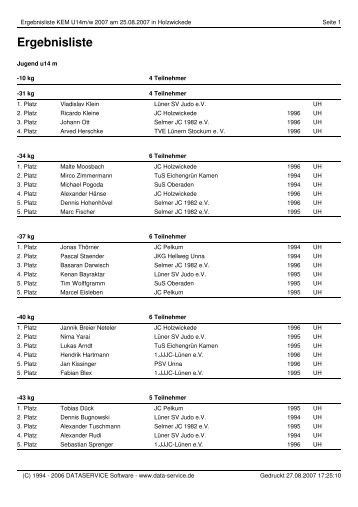 Ergebnisliste - Nordrhein-Westfälischer Judo-Verband e.V.