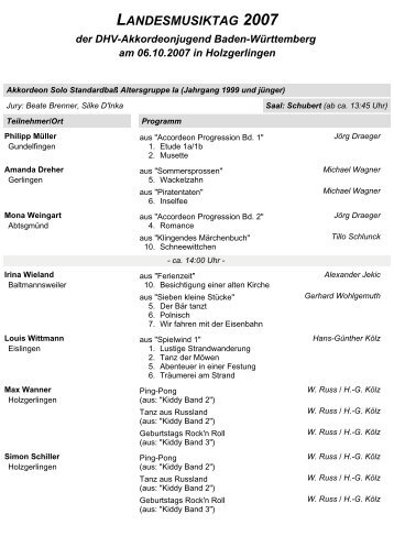 LANDESMUSIKTAG 2007 - Akkordeonjugend Baden-Württemberg