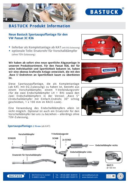 Passat 3C R36 - BASTUCK & Co GmbH