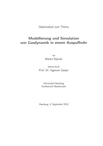 Modellierung und Simulation von Gasdynamik in einem Auspuffrohr