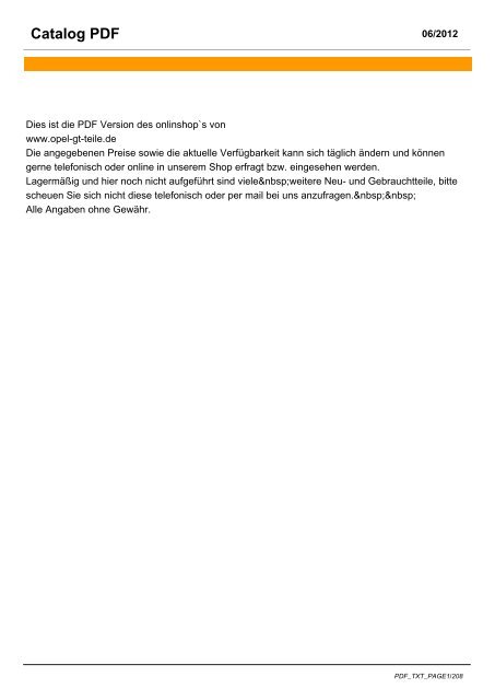 Catalog PDF - Opel-GT-Teile.de