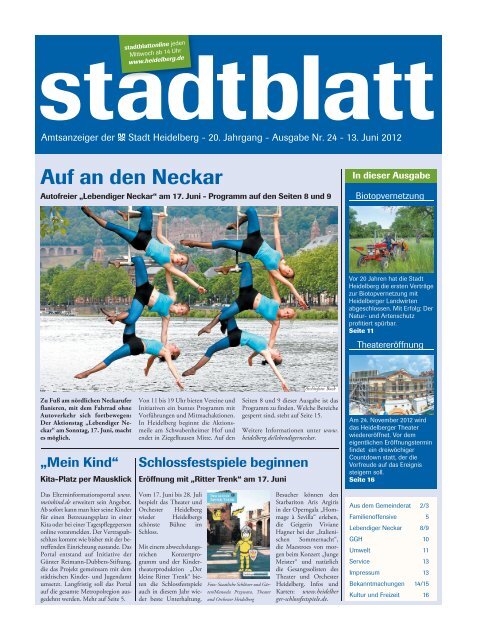 Lebendiger Neckar 17 Juni 12 11 Bis 19 Uhr Stadt Heidelberg