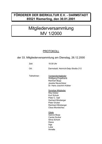 DARMSTADT 85521 Riemerling, den 30.01.2001 - Förderer der ...