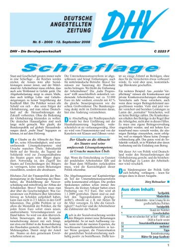 Ausgabe 5-2008 - DHV-Deutscher Handels- und ...