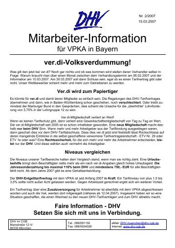 Faire Information - DHV Setzen  Sie sich mit uns in Verbindung.