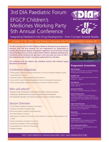 3rd DIA Paediatric Forum EFGCP Children's Medicines Working ...