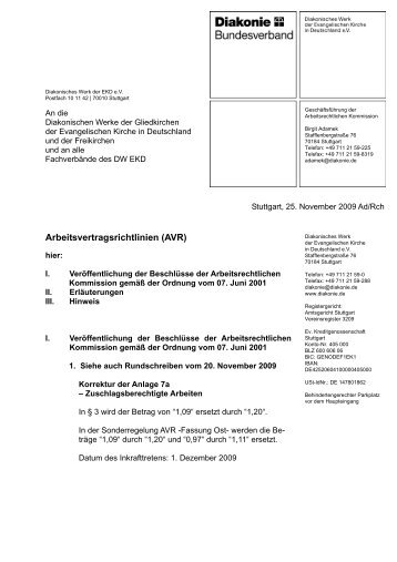 Rundschreiben vom 25.11.2009 - AG MAV Diakonische Werke ...