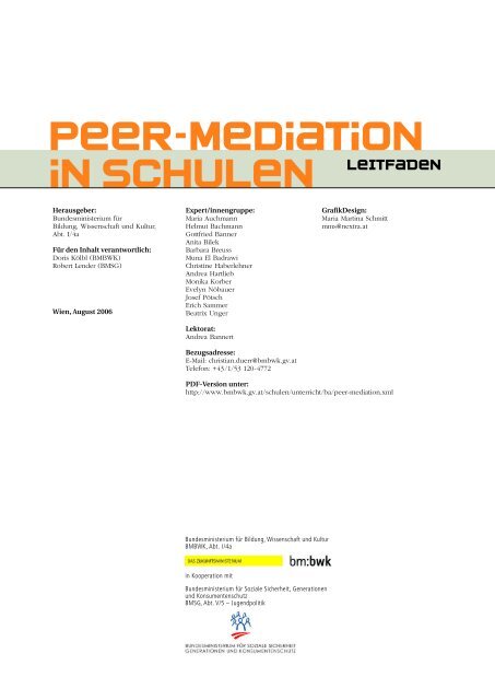 Peer-Mediation in Schulen - Bundesministerium für Unterricht, Kunst ...