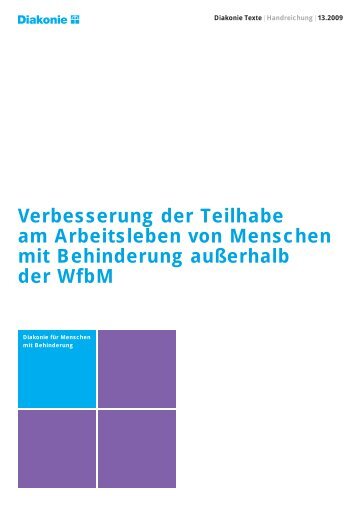 Verbesserung der Teilhabe am Arbeitsleben von Menschen mit ...