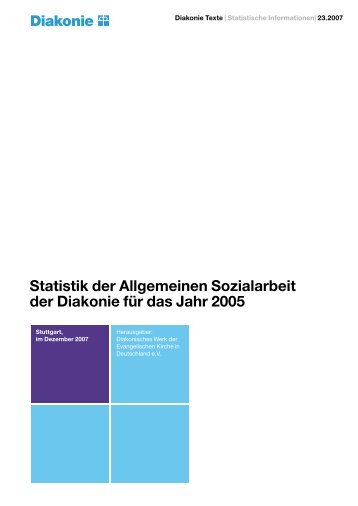 Statistik der Allgemeinen Sozialarbeit der - Diakonie Deutschland