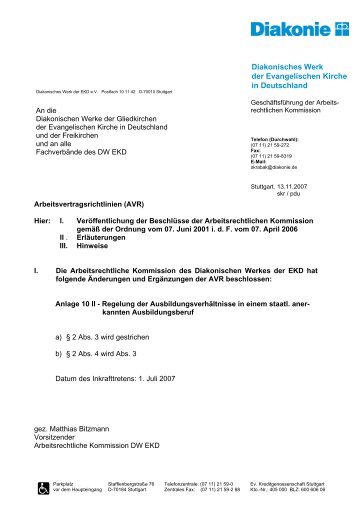 Rundschreiben vom 13.11.2007 (PDF, 21 KB) - Diakonie Deutschland