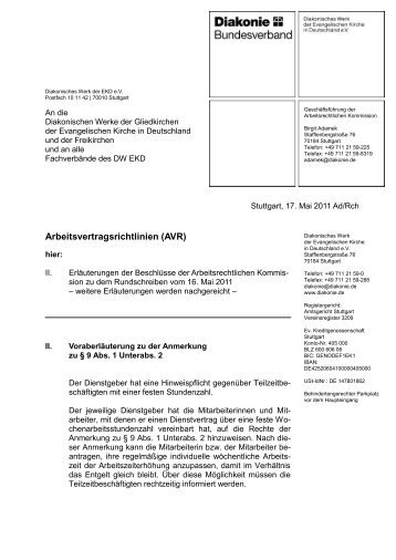 Rundschreiben vom 17.05.2011 (PDF, 83 KB) - Diakonie Deutschland