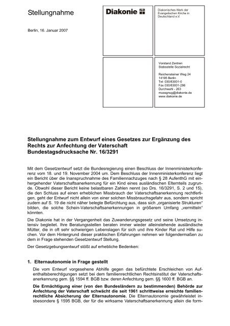Stellungnahme (PDF, 70 KB)