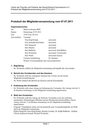 Protokoll der Mitgliederversammlung vom 07.07.2011 - dhg ...