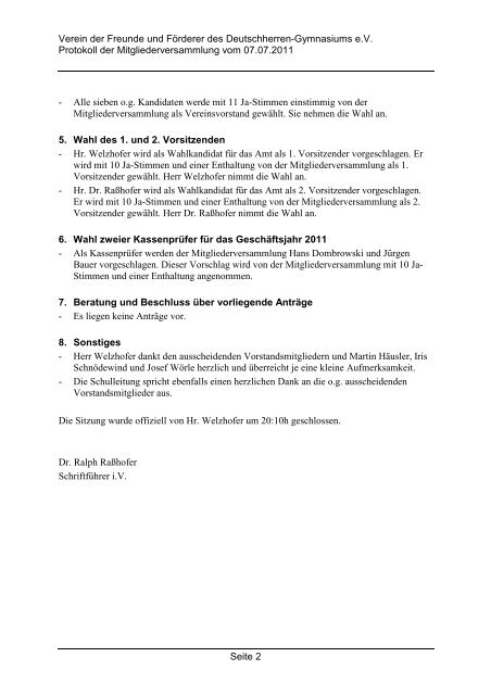 Protokoll der Mitgliederversammlung vom 07.07.2011 - dhg ...