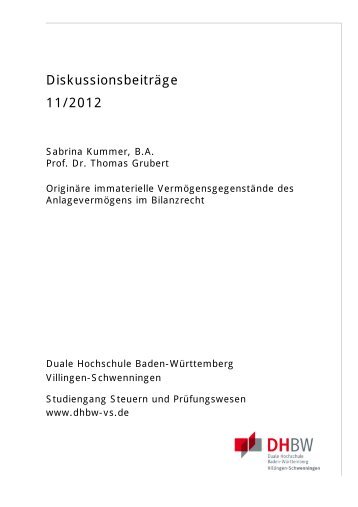 Diskussionsbeiträge 11/2012 - DHBW Villingen-Schwenningen