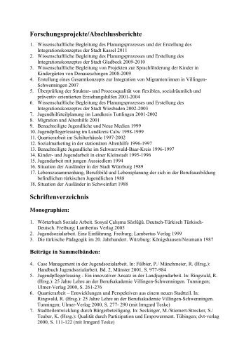 Schriftenverzeichnis - DHBW Villingen-Schwenningen