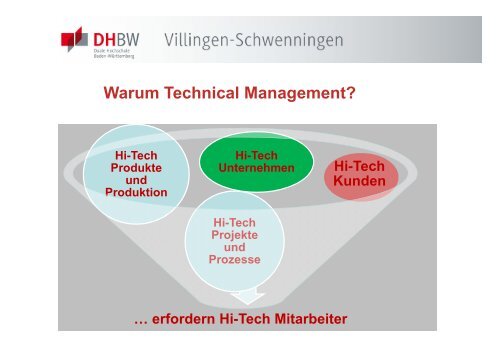 TECHNICAL MANAGEMENT - DHBW Villingen-Schwenningen